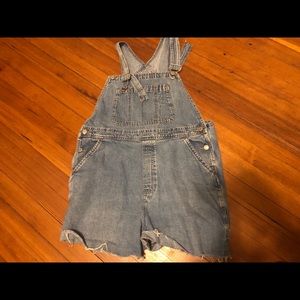 Urban Renewal Gap Vintage Denim Overall Shorts